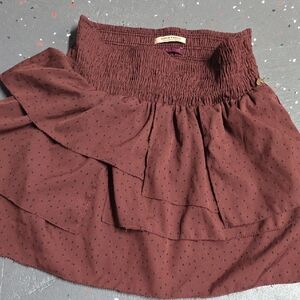 Scotch R'Belle Maroon Polka Dot Mini Skirt